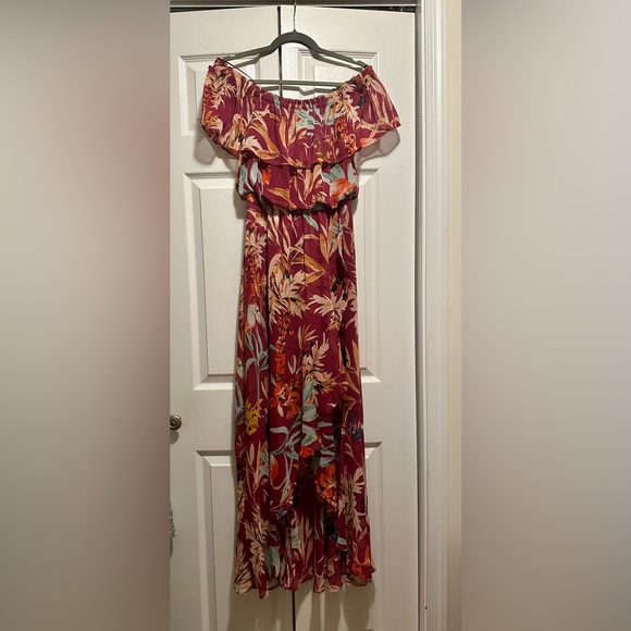 Express tropical chiffon ruffle maxi dress - Picture 3 of 5
